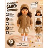 Elite By Seba 60 cm Konuşan Aysima Bebek (Et Bebek) - Kahverengi - Bej