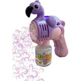 Elite Flamingo Figürlü Çok Delikli Büyük Boy Pilli ve Işıklı Baloncuk Çıkaran Köpük Tabancası Bubble Gun 1 Adet