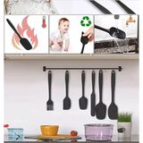 Elite Home Isıya Dayanıklı Yanmaz Yapışmaz Silikon Spatula Seti 6 Parça Siyah