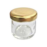 Elite Kavanoz 50 Ad Mini Cam Kavanoz Bal Kavanoz Bebek Nikah Şekeri Altın Kapak 28,5 cc 3,5 cm* 4 cm