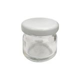 Elite Kavanoz 50 Ad Mini Cam Kavanoz Bal Kavanoz Bebek Nikah Şekeri Beyaz Kapak 28,5 cc 3,5 cm* 4 cm