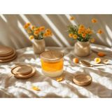 Elite Mandalina & Mango Kokulu El Yapımı Mum – Tropik Cam Kavanoz 8x7 cm - Turuncu - Beyaz - 1 Adet