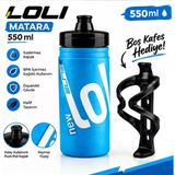 Elite New Loli Bisiklet Matarası Mavi Renk Suluk 550Ml Performance Matara Kafesi Hediyeli