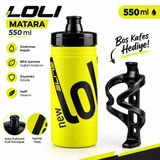 Elite New Loli Bisiklet Matarası Neon Sarı Renk Suluk 550Ml Performance Matara Kafesi Hediyeli