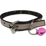 Elite Pastel Renkli Pembe Deri Zilli Kedi Tasması - 30 cm