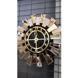 Elite Piyano Ayna Saat Bronz Ayna Gold Rakamlar 50 Cm Çapında Duvar Saati, Ev Hediyesi