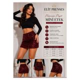 ELİTE PRENSES VELOURA Elit Prenses Veloura Premium Payet Mini Etek İçi Şortlu Denye Yüksek Bel Kadın Etek