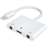 ELITEED 3.5mm için 3in1 Aydınlatma,IPhone için Kulaklık Adaptörü, Çift Kulaklık Jakı Ses ve Şarj Adaptörü,iPhone 14/13/12/11/XS Max/XR/8/7 Artı/6/iPad için Kulaklık Splitter,Destek iOS 10 to16