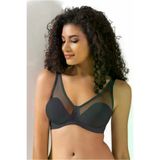 EliteWomans TCGYM21627--b 9200 Micro Kumaş Üstü Tül Modelli Desteksiz Balenli Toparlayıcı Sütyen