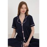 ELİTOL Bamboo Örme Kalp Nakışlı Kadın Pijama Takımı