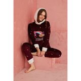 ELİTOL Kadife Rainbow Kadın Pijama Takımı – Bordo
