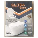 Elitra Karex Soft Yavaş Kapanan Kare Tip Klozet Kapağı Beyaz Renk ve Kolay Montaj Özelliği