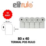 Elitrulo Termal Pos Rulo 80Mm X 40Mt - 10 Adet
