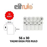 Elitrulo Yazar Kasa Pos Rulosu 56Mm X 30Mt - 10 Adet