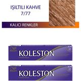 Elitse 2 Adet Single Tüp Boya Saç Boyası Işıltılı Kahve 7/77