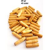 Elitse 20 gr (45 Adet) Ahşap Boncuk 25 mm Boy x 10 mm En Doğal Ahşap Makrome El Işi Çanta