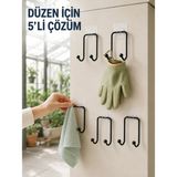 Elitse 5 Adet Çok Amaçlı Yapışkanlı Askılık Ev Düzenleyici Duvar Askısı - Belirtilmemiş - Çok Renkli