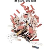 Elitse Açık Kırmızı 15 x 5 mm Dantel Oya Yazma Halhal Abiye Lazer Kesim Pul 600 Adet / 24 Gram