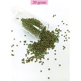 Elitse Dökme Cam Kum Boncuk (11/0) 2 mm - 20 Gram - Yeşil Sarı Çizgili - BNC006