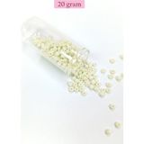 Elitse Dökme Cam Kum Boncuk Büyük Boy (6/0) 4 mm - 20 Gram - Krem - BNC071