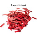 Elitse Kırmızı 15 x 5 mm Dantel Oya Yazma Halhal Abiye Pulu Lazer Kesim Pul 200 Adet / 8 Gram