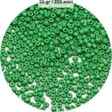 Elitse Opak Yeşil Renk 4 mm Yaklaşık 220 Adet/20 Gram Cam Boncuk Oya Yazma Bileklik ve Kolye