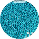 Elitse Turquaz Mavi Renk 4 mm Yaklaşık 1100 Adet / 100 Gram Cam Boncuk Oya Yazma Bileklik ve Kolye