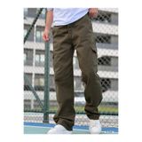 ElitWear Erkek Kargo Cepli Beli Kemerli Gabardin Baggy Pantolon
