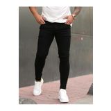 ElitWear Erkek Siyah Slim Fit Jean Kot Pantolon