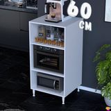 Eliusta Alya Çok Amaçlı Mikrodalga ve Mini Fırın Dolabı Mutfak Kiler Düzenleyici Standı 60X119X56 cm - Beyaz - Kapaksız