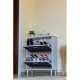 Eliusta Antrex 72 Cm Antrasit 2 Düşer Kapaklı Ayakkabılık 72X90x26 Cm Ayaklı 4 Bölmeli Ayakkabılık