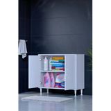 Eliusta Arden 70 Cm Beyaz 2 Bölmeli Banyo Düzenleyici Dolap 1 Raflı Çok Amaçlı Mutfak Dolabı 70X75x32,5 Cm