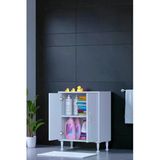 Eliusta Arden 80 Cm Beyaz 2 Bölmeli Banyo Düzenleyici Dolap 1 Raflı Çok Amaçlı Mutfak Dolabı 80X75x32,5 Cm