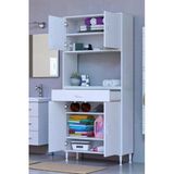 Eliusta Artex 70 Cm Yüksek Organizasyonlu Boy Dolabı 70X173x32,5 Cm Beyaz Banyo/Mutfak Dolabı