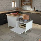 Eliusta Arya Çok Amaçlı Mutfak Kiler Dolabı Set Üstü Ocak Altı Modülü Ekmeklik 60X45X48 cm - Beyaz