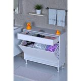 Eliusta Asil 100 cm Kirli Çamaşır Sepetli Banyo Dolabı 1 Çekmeceli Mutfak Çok Amaçlı Dolap 100X88X32,5 cm - Beyaz