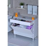 Eliusta Asil 100 Cm Kirli Çamaşır Sepetli Banyo Dolabı 1 Çekmeceli Mutfak Çok Amaçlı Dolap 100X88x32,5 Cm