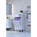 Eliusta Asil 45 cm Kirli Çamaşır Sepetli Banyo Dolabı 1 Çekmeceli Mutfak Çok Amaçlı Dolap 45X88X32,5 cm - Beyaz