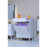 Eliusta Asil 60 cm Kirli Çamaşır Sepetli Banyo Dolabı 1 Çekmeceli Mutfak Çok Amaçlı Dolap 60X88X32,5 cm - Beyaz