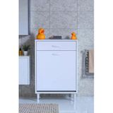 Eliusta Asil 65 Cm Kirli Çamaşır Sepetli Banyo Dolabı 1 Çekmeceli Mutfak Çok Amaçlı Dolap 65X88x32,5 Cm