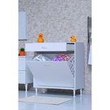 Eliusta Asil 70 cm Kirli Çamaşır Sepetli Banyo Dolabı 1 Çekmeceli Mutfak Çok Amaçlı Dolap 70X88X32,5 cm - Beyaz