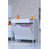 Eliusta Asil 70 Cm Kirli Çamaşır Sepetli Banyo Dolabı 1 Çekmeceli Mutfak Çok Amaçlı Dolap 70X88x32,5 Cm