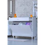 Eliusta Asil 95 Cm Kirli Çamaşır Sepetli Banyo Dolabı 1 Çekmeceli Mutfak Çok Amaçlı Dolap 95X88x32,5 Cm