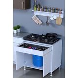 Eliusta Asya Beyaz Set Ocak Altı 80 cm Tüp Hazneli Mutfak Dolabı 80X88X56 cm Baharat Raflı Dolap