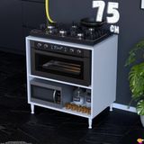Eliusta Aura 75 cm Set Üstü Ocak Modülü Fırınlık Mikrodalga Dolap Çok Amaçlı Mutfak Kileri 75X87X48 cm Beyaz