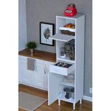 Eliusta Avelin Kapaklı Mini/Midi Fırın Dolabı 40 Cm Beyaz Çok Fonksiyonlu 40X163,4X32,5 Cm Mutfak Dolabı Vitrin