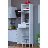 Eliusta Avelin Kapaklı Mini/midi Fırın Dolabı 45 cm Beyaz Çok Fonksiyonlu 45X163,4X32,5 cm Mutfak Dolabı
