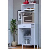 Eliusta Avelin Kapaklı Mini/midi Fırın Dolabı 55 cm Beyaz Çok Fonksiyonlu 55X163,4X32,5 cm Mutfak Dolabı