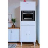 Eliusta Avelin Kapaklı Mini/midi Fırın Dolabı 60 cm Beyaz Çok Fonksiyonlu 60X163,4X32,5 cm Mutfak Dolabı