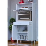 Eliusta Avelin Kapaklı Mini/midi Fırın Dolabı 75 cm Beyaz Çok Fonksiyonlu 75X163,4X32,5 cm Mutfak Dolabı